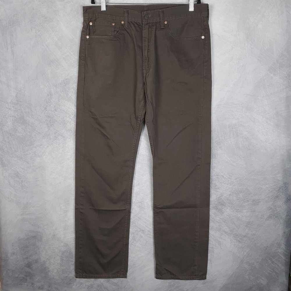 Levis 505 Jeans Mens 36 Dark Brown Denim Straight Leg Regular Fit Casual - Picture 2 of 16